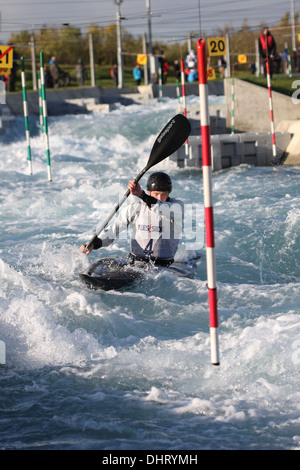 Finale der British Open 2013 - Slalom Kanu, Lee Vally White Water Centre, London am 3. November 2013 Stockfoto