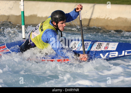 Finale der British Open 2013 - Slalom Kanu, Lee Vally White Water Centre, London am 3. November 2013 Stockfoto