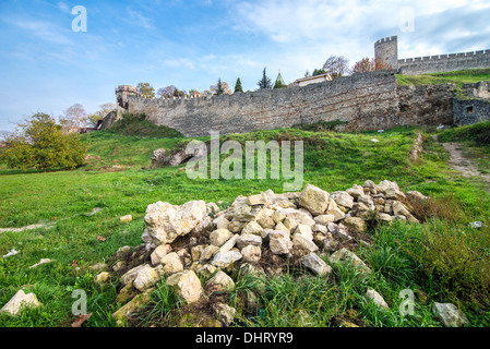 Kalemegdan Festung mit Ruinen in Fron der Ansicht. Belgrad. Stockfoto