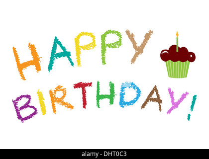 Happy Birthday Greeting Card - Vektor-Illustration Stockfoto