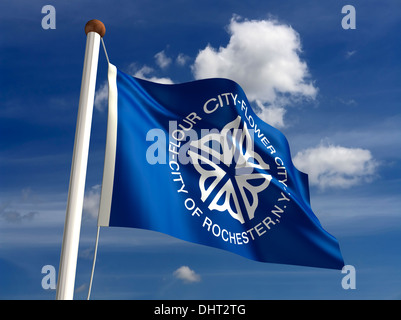 Rochester Stadtflagge (isoliert mit Clipping-Pfad) Stockfoto