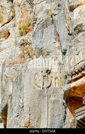 Relief Klippe Gräber Myra Türkei Stockfoto