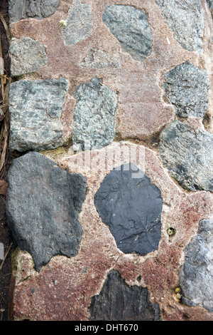 Das Bild Steinmauer des Hintergrunds im Haus. Stockfoto