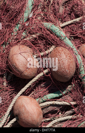 Traditionelle italienische Fischernetze in Monterosso, Italien. Stockfoto