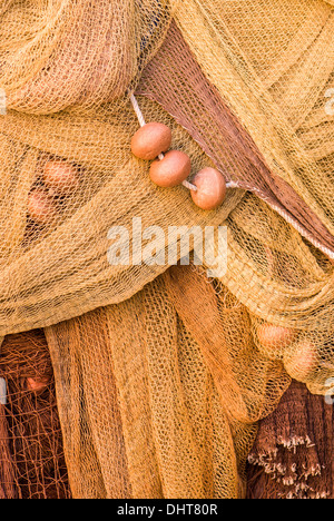 Traditionelle italienische Fischernetze in Monterosso, Italien. Stockfoto