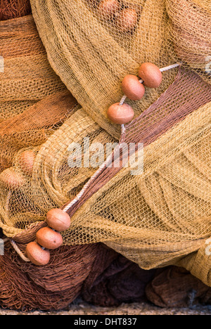 Traditionelle italienische Fischernetze in Monterosso, Italien. Stockfoto