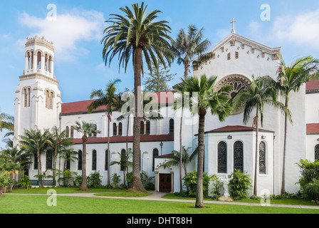 Santa Barbara Gerichtsgebäude befindet sich im Stadtzentrum Santa Barbara. Am frühen Morgen Frühling. Stockfoto