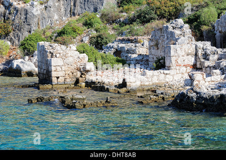 Überreste der versunkenen Stadt Kekova Türkei Stockfoto