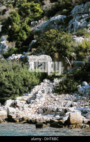 Kirchenruine in Kekova Türkei weichen Stockfoto