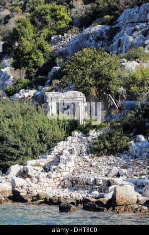 Kirchenruine in Kekova Türkei Stockfoto