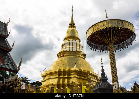 Goldene Pagode, Phra, Hariphunchai Stockfoto