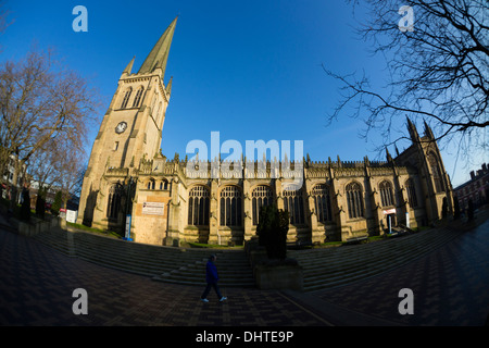 Wakefield Kathedrale, formal die Kathedrale Kirche Allerheiligen, wurde im 15. Jahrhundert erbaut und im 19. Jahrhundert restauriert Stockfoto