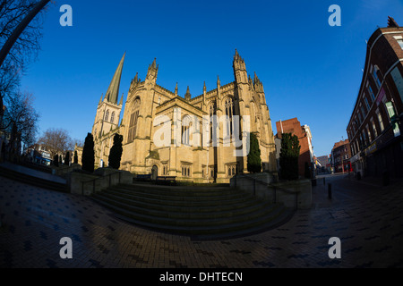 Formal die Kathedrale Kirche Allerheiligen, Wakefield Kathedrale wurde im frühen 15. Jahrhundert errichtet. Stockfoto