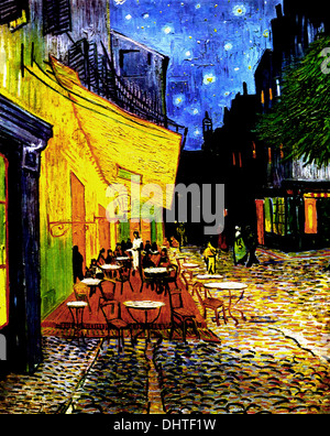 Der Café-Terrasse auf der Place du Forum, Arles, in der Nacht - von Vincent Van Gogh, 1888 Stockfoto