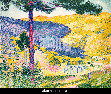 Tal mit Fir (Schatten auf dem Berg) - von Henri-Edmond Cross, 1899 Stockfoto