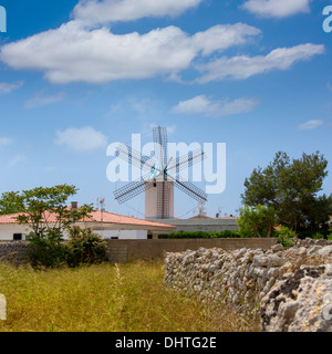 Menorca Sant Lluis San Luis Moli de Dalt Windmühle in Balearische Inseln, Spanien Stockfoto