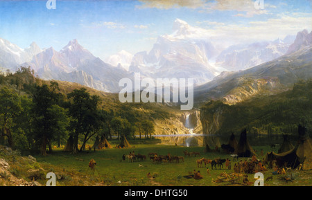 Die Rocky Mountains, Lander Peak - von Albert Bierstadt, 1863, Hudson River School Stockfoto