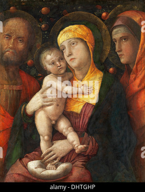 Die Heilige Familie mit Saint Mary Magdalen - von Andrea Mantegna, 1500 Stockfoto