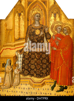 Saint Catherine Disputing und zwei Spender - durch Cenni di Francesco di Ser Cenni, 1380 Stockfoto