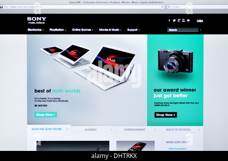 SONY Tablet Laptop-Website auf dem Computerbildschirm Stockfoto