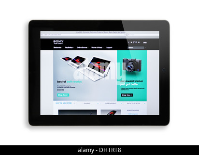 SONY Tablet Laptop-Website auf dem iPad-Bildschirm Stockfoto