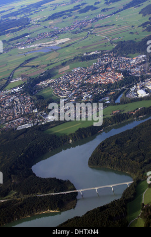 Luftaufnahme von Schongau Stockfoto