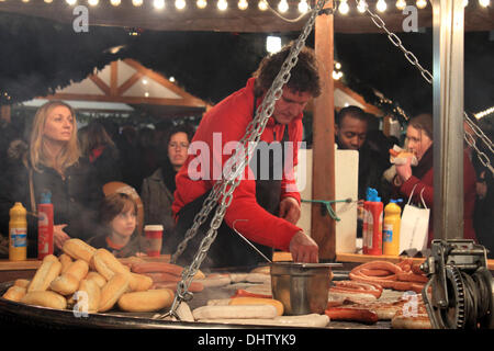 Der Weihnachtsmarkt in Kingston Upon Thames, SW-London, UK. Stockfoto