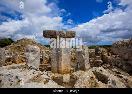 Menorca Taules Torralba de En Salort Salord prähistorischen Heiligtum in Balearen Stockfoto