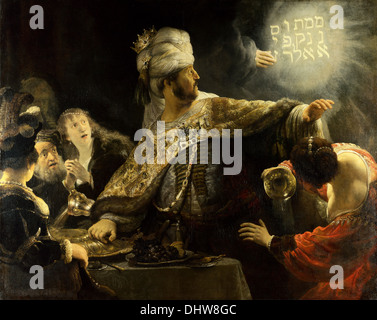 Belshassar fest - von Rembrandt van Rijn, 1638 Stockfoto