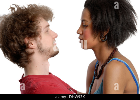 INTERRACIAL PAAR Stockfoto