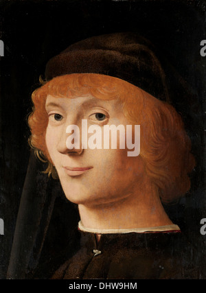 Porträt eines jungen Mannes - von Antonello da Messina, 1470 Stockfoto