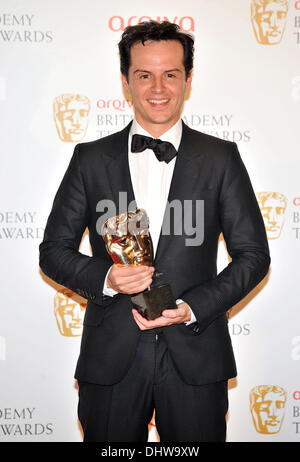 Andrew Scott statt 2012 Arqiva British Academy Television Awards in der Royal Festival Hall - Gewinner Board. London, England - 27.05.12 Stockfoto