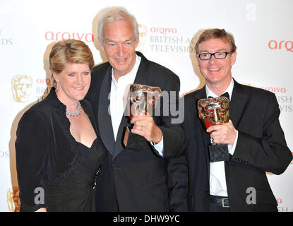 Clare Balding, Jon Snow, Jim Gray statt 2012 Arqiva British Academy Television Awards in der Royal Festival Hall - Gewinner Board. London, England - 27.05.12 Stockfoto