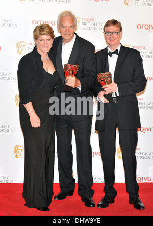 Clare Balding, Jon Snow, Jim Gray statt 2012 Arqiva British Academy Television Awards in der Royal Festival Hall - Gewinner Board. London, England - 27.05.12 Stockfoto