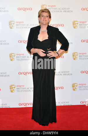 Clare Balding 2012 statt Arqiva British Academy Television Awards in der Royal Festival Hall - Gewinner Board. London, England - 27.05.12 Stockfoto