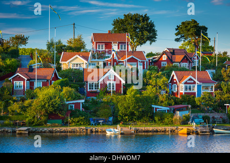 Typisch schwedische Katen in Karlskona, Schweden Stockfoto