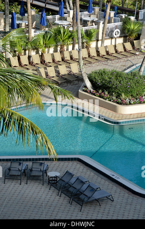 Pool im Marco Island Hilton Hotel auf Marco Island, Florida Stockfoto