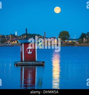 Schwimmende Sauna-Kabine in Karlskrona, Schweden Stockfoto