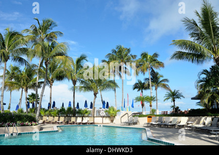 Pool im Marco Island Hilton Hotel auf Marco Island, Florida Stockfoto