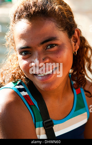 junge Frau in Tulear, Madagaskar Stockfoto