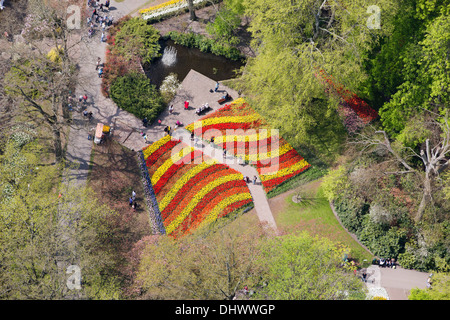 Niederlande, Lisse, Blumengärten genannt Keukenhof, Antenne Stockfoto