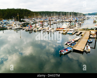 Die Marina am Friday Harbor, San Juan Island, Bundesstaat Washington Stockfoto