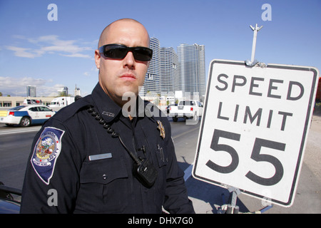 Nevada State Police, State Trooper Highway Patrol Officer, Las Vegas, Nevada, USA Stockfoto