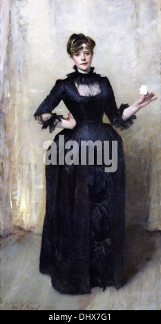 Dame mit der Rose (Charlotte Louise Burckhardt) - von John Singer Sargent, 1882 Stockfoto