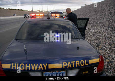 Nevada State Police, State Trooper Highway Patrol Officer, Las Vegas, Nevada, USA Stockfoto