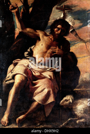 Johannes der Täufer Predigt - von Mattia Preti, 1650 Stockfoto