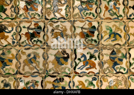 Geflieste Mosaike im spanischen Real Alcazar von Sevilla. Der Alcázar von Sevilla oder königlichen Alcazars von Sevilla ". Stockfoto