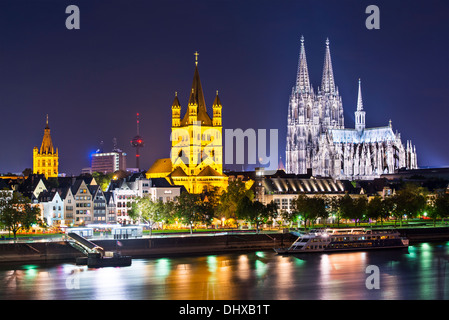 Skyline von Köln am Rhein. Stockfoto