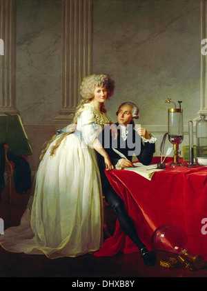 Antoine-Laurent Lavoisier und seine Frau (Marie-Anne – Pierrette Paulze) - von Jacques-Louis David, 1788 Stockfoto