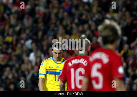 Lissabon, Portugal. 15. November 2013. Zlatan Ibrahimovic, Schweden nach vorne während der Fußball-match zwischen Portugal und Sewden für die erste Etappe der Play Off für 2014 FIFA Fussball-Weltmeisterschaft Brasilien im Luz Stadium in Lissabon, Portugal-Credit: Action Plus Sport/Alamy Live News Stockfoto